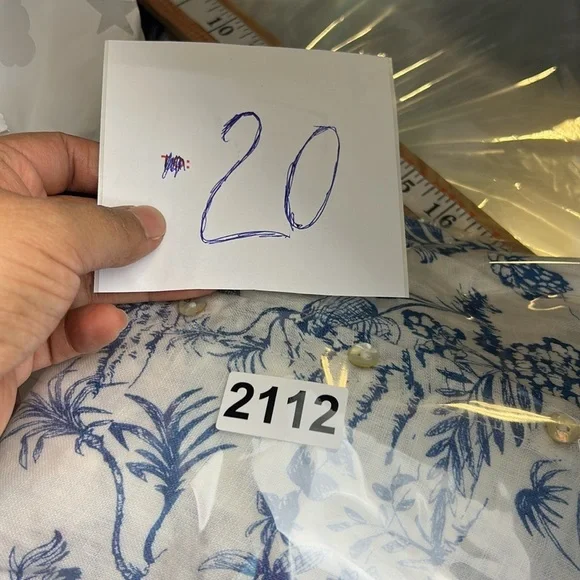 Joie Tunic Top Blouse Size 2X 100% Linen Long 3/4 Sleeve Novelty Print Natural - Picture 10 of 10